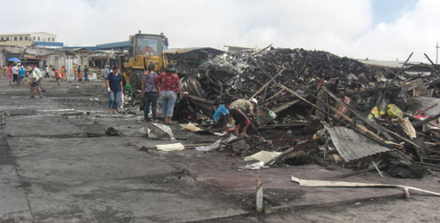 Market after fire