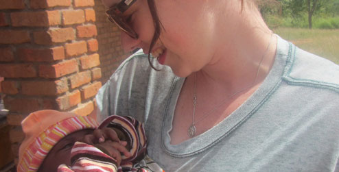 UK volunteer and baby