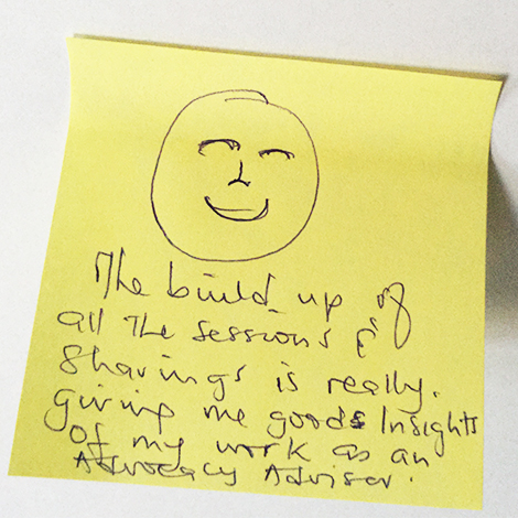 Positive feedback from an advocacy adviser who attended one of the advocacy and communications training sessions for the Amplified for Change project