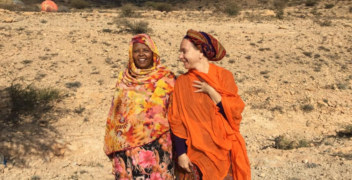 Malou Schueller with Amina Milgo from the core research team, January 2016