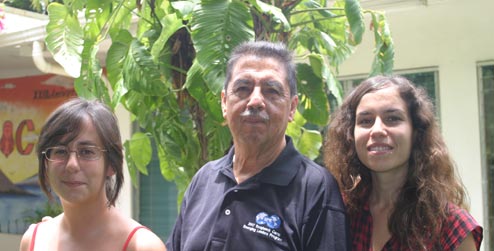 Cooperantes Ainara Arregui, Astalo Garcia y Andrea Luque en Nicaragua. 