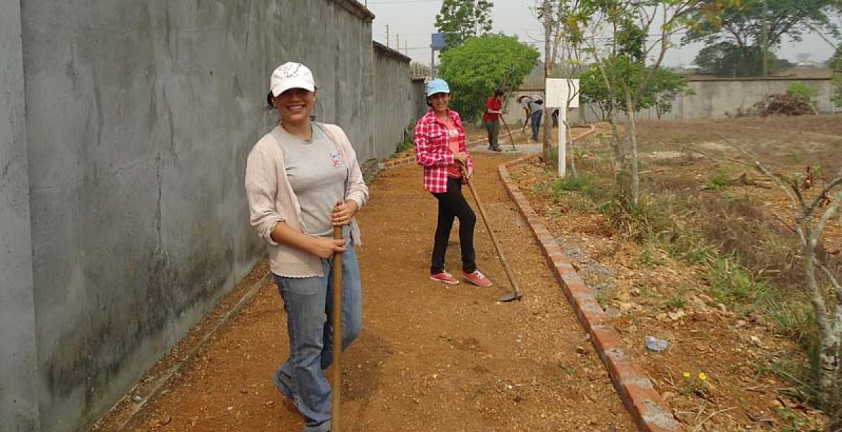 Working on the running track