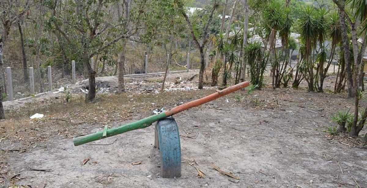 A playground, in El Tablon, that couples as a tip.