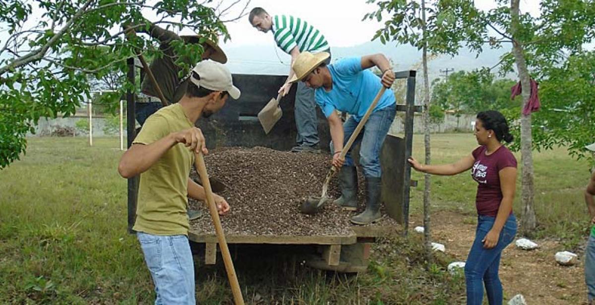 Gravelling the running track