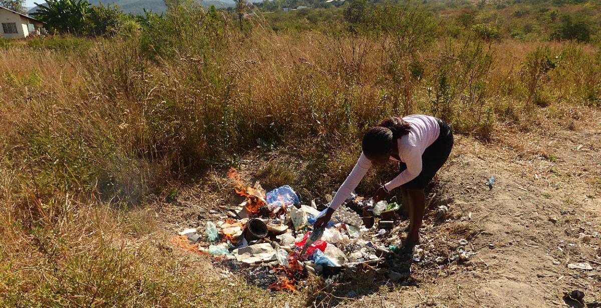 Burning the rubbish