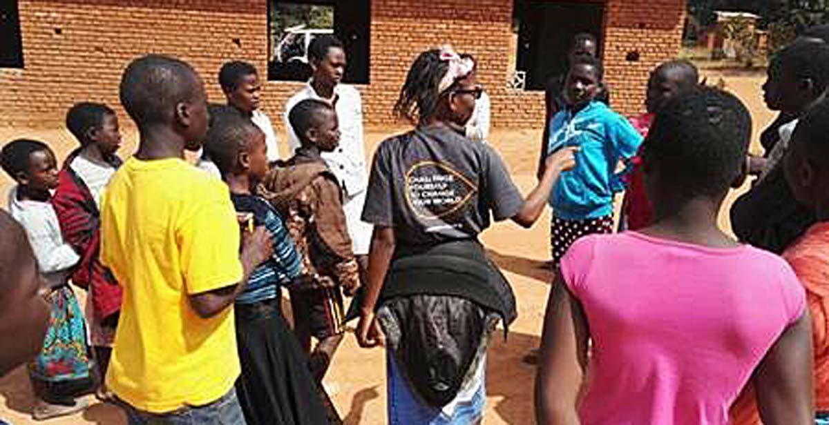 Volunteers from my team facilitating sexual health workshops in Malawi. (Photo by Kamilah McCarthy)