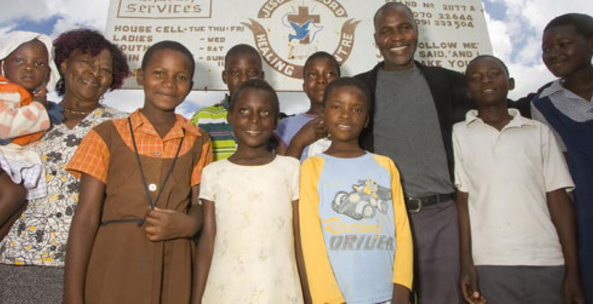 Children at a community centre in Zimbabwe