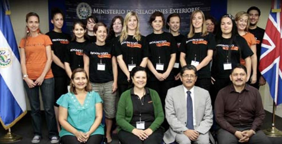 Empower volunteers at a meeting in El Salvador