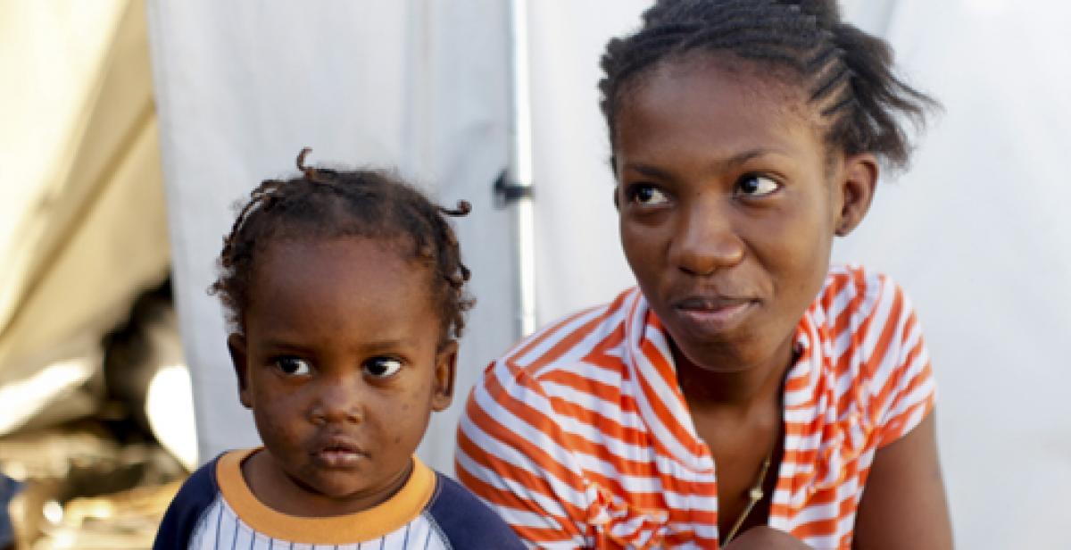 Cousins Fritznel and Mirlene at Henfrasa Camp in Port-au-Prince