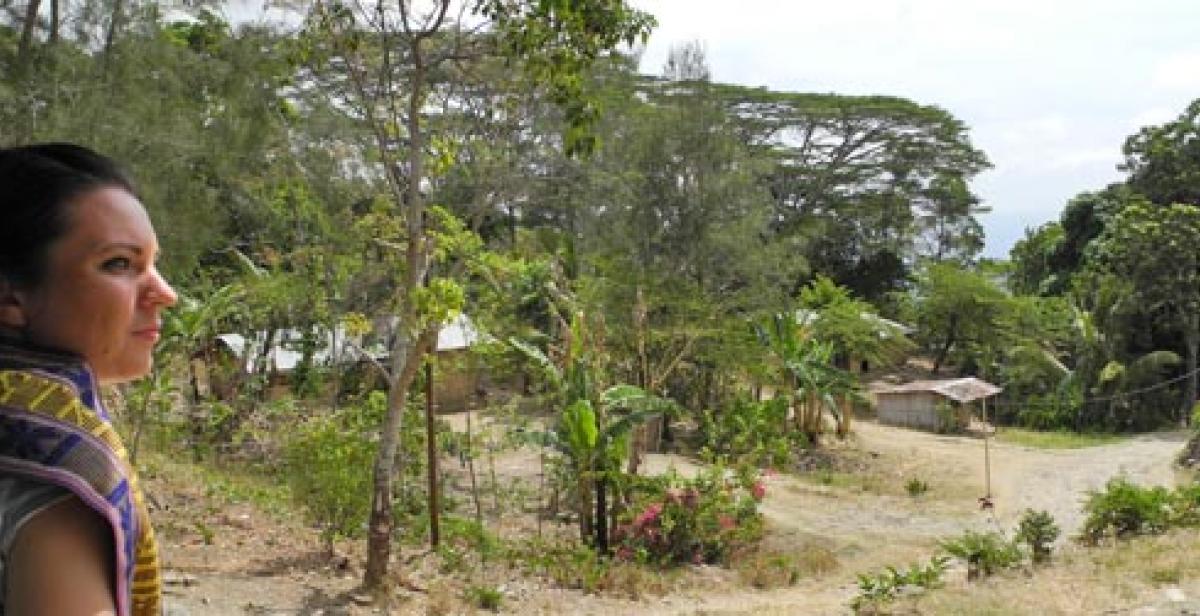 Charlotte Maugham in Locoliu village Timor-Leste