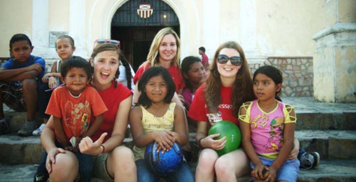 Thea, Maddie and Rose with kids