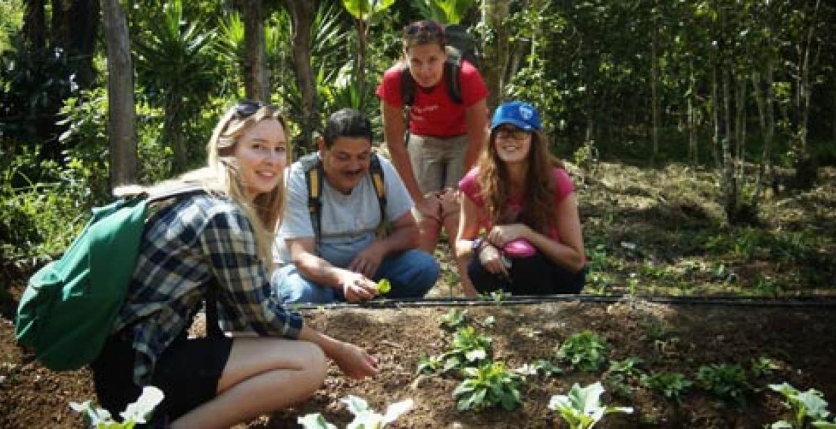 ICS volunteers with in-country staff