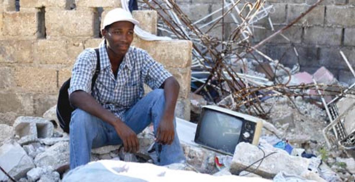 Jean Gaudy surveys the remains of his family home