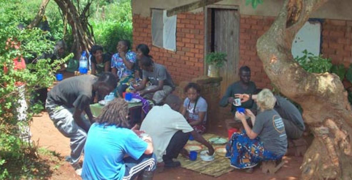 Lunch after planting soya beans