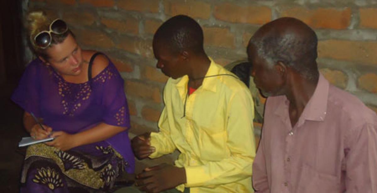 Susan Teale interviewing the head chief of the Nsanje district