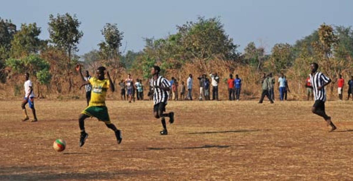 A football match in Malawi