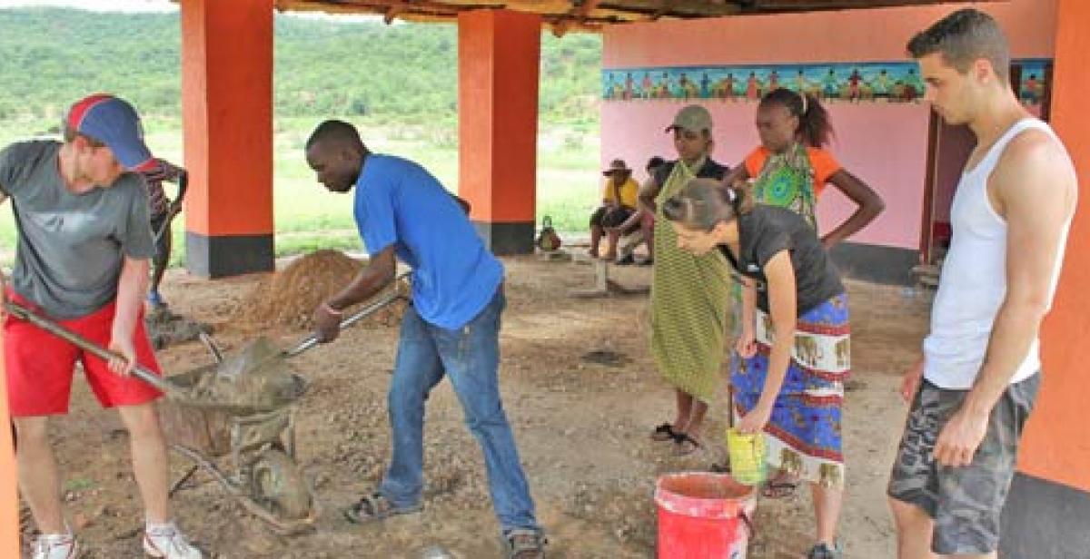 Preparing the concrete for laying