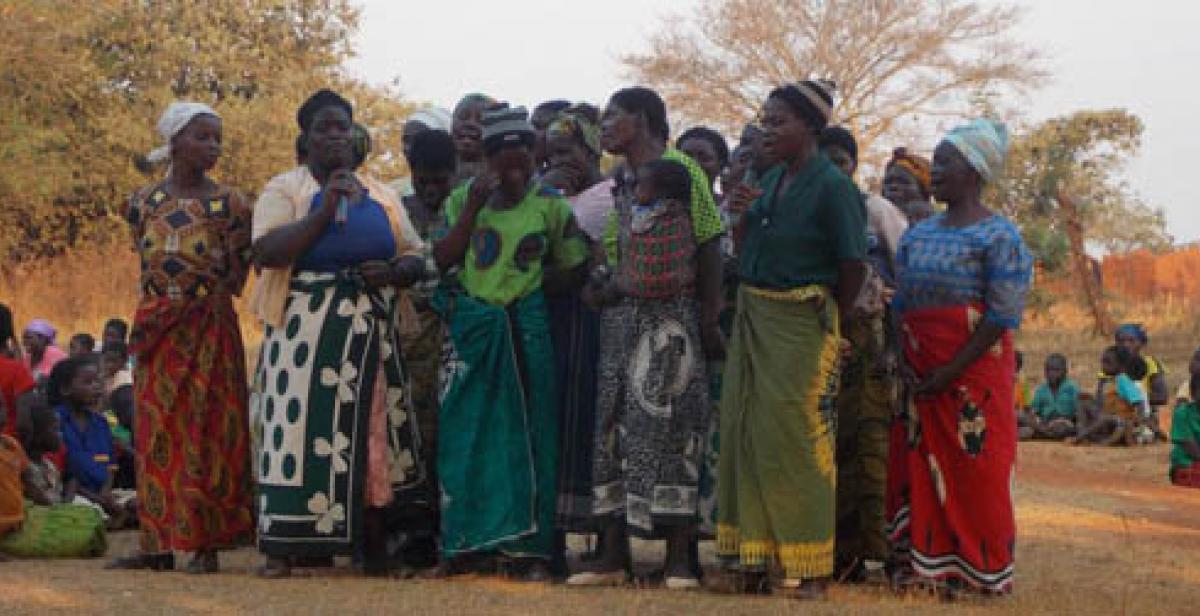 Phalazi women singing at the HIV awareness campaign