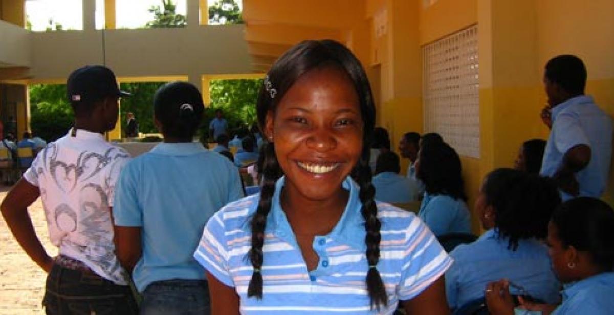 Photo: Rosa back at school – a step towards her dream of becoming a lawyer.