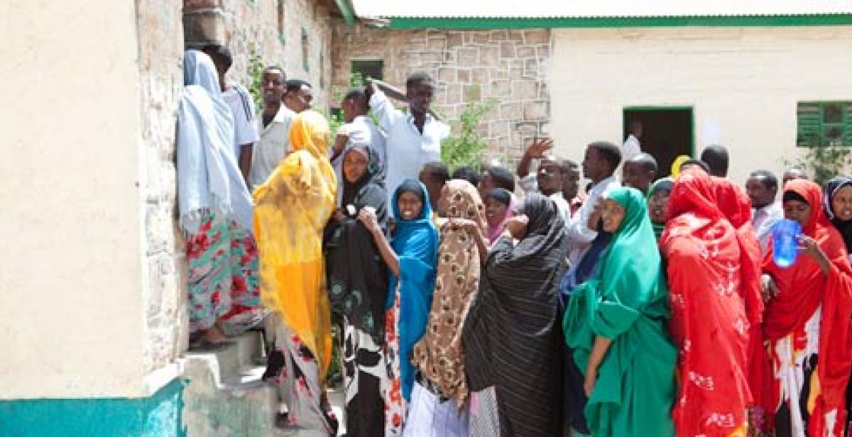 voters queue to cast their ballots in Somaliland