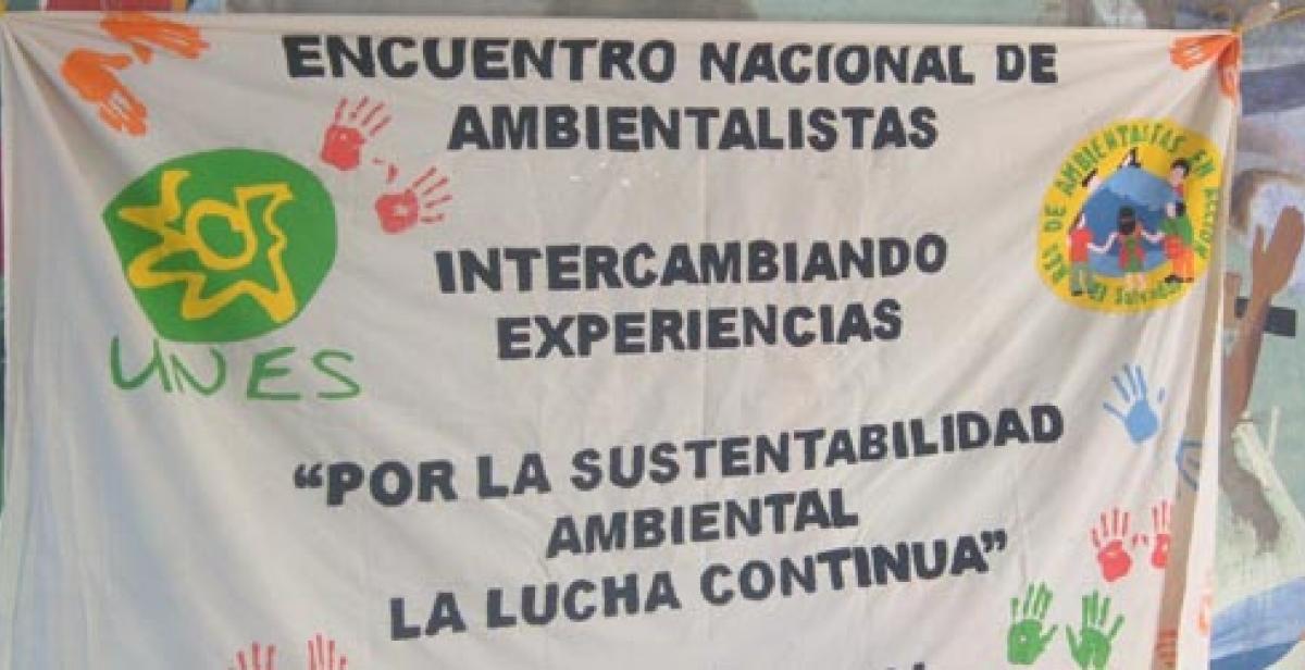UNES banner on climate change