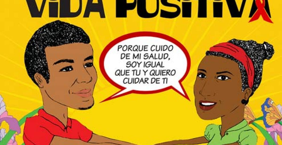 Dominican Republic poster promoting healthy living with HIV
