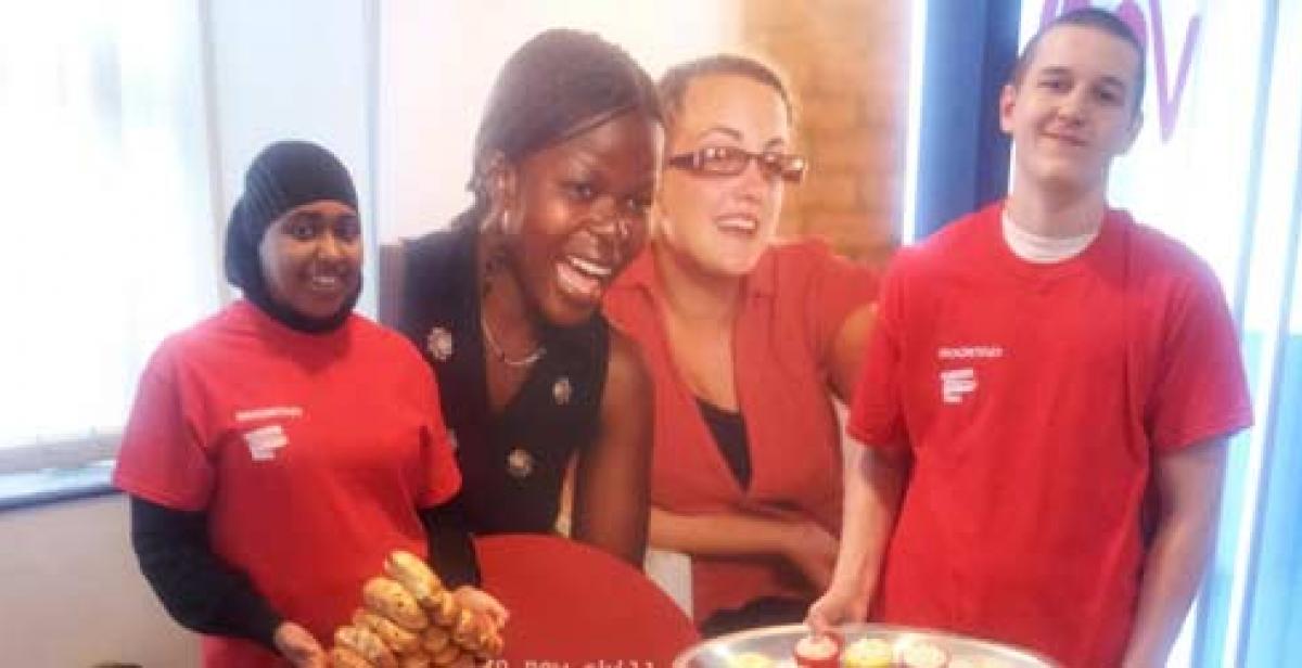 Kamara fundraising with friends 