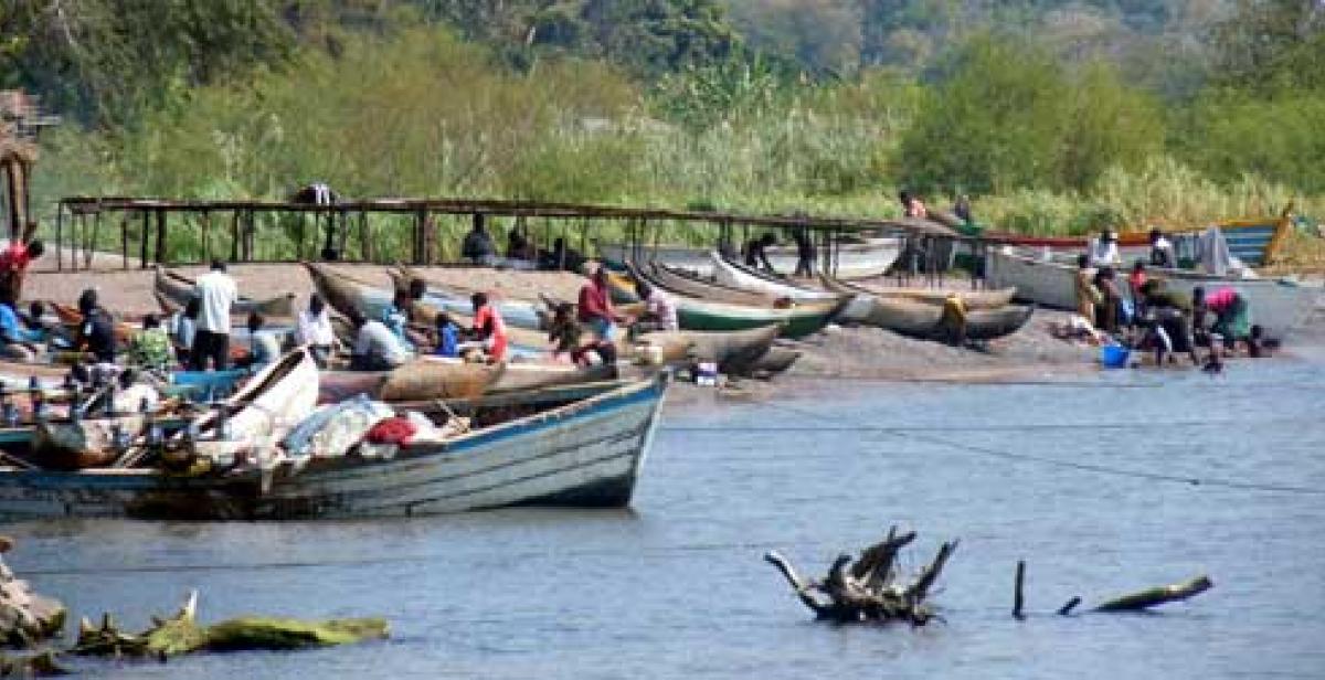 Boats on Lake Malawi