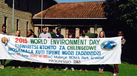 Mulanje Cedars’ banner for advertising World Environment Day in the Boma