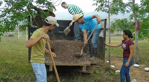 Gravelling the running track