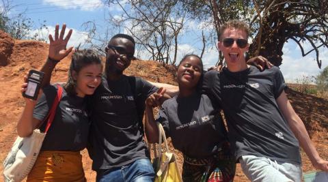 L-R: Leeha, Blessings, Chimwemwe &amp; Nathaniel celebrating after a successful Peer Education Session