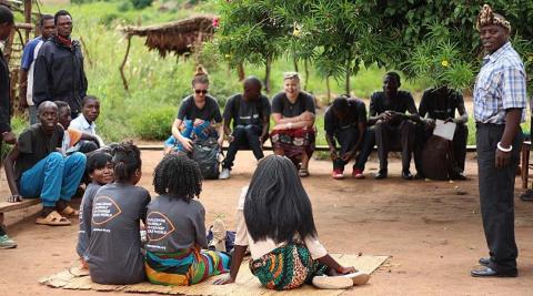 Meeting the Chief and the rest of the community in Mayotcha village