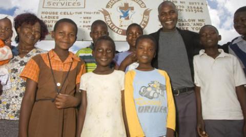 Children at a community centre in Zimbabwe