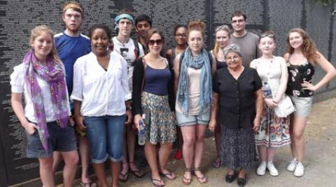 ICS volunteers at El Salvador monument of truth and memory