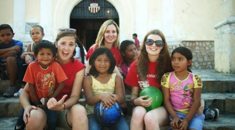 Thea, Maddie and Rose with kids
