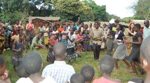 Traditional dancing in Malawi village