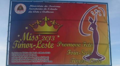 A billbord advertising Miss Timor-Leste pageant