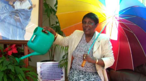 Marina Paterson with watering can