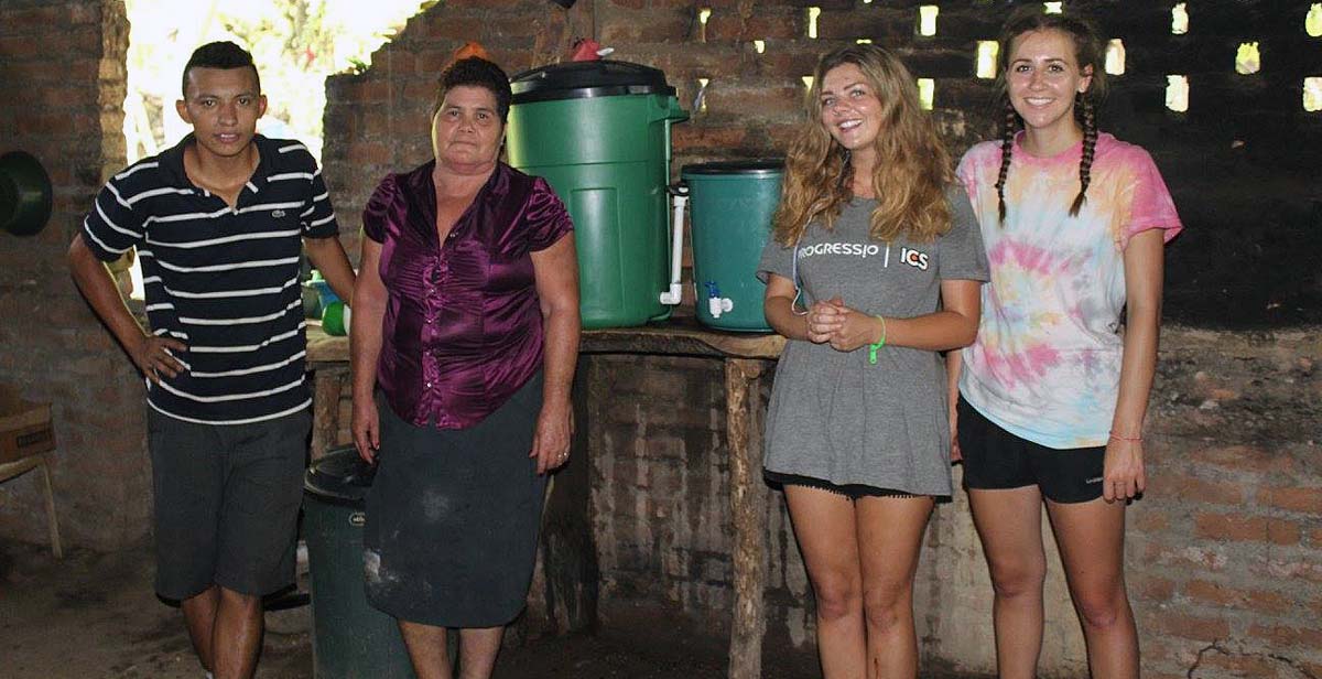 A family with their new water filter